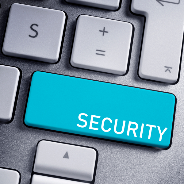 Button Security auf einer Computertastatur