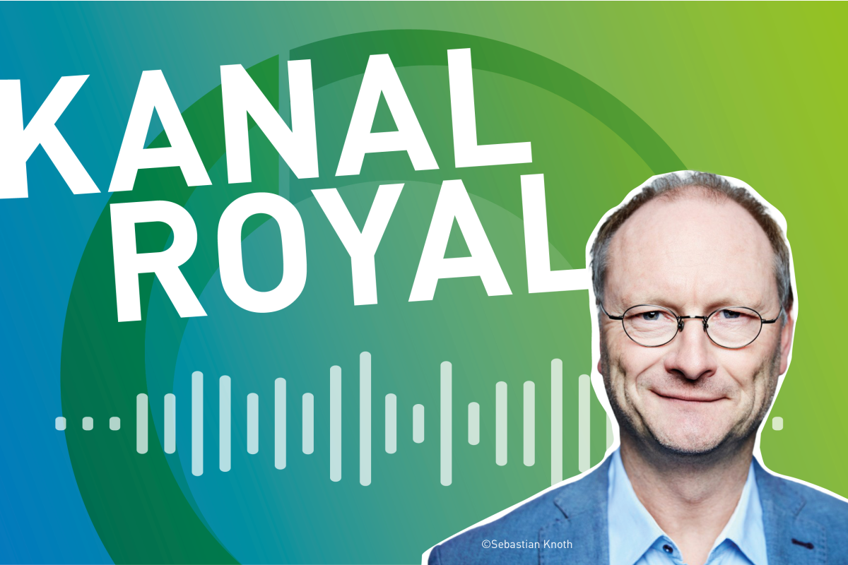 Erkennungssymbol für den Podcast Kanal Royal mit Fotoporträt von Sven Plöger