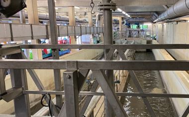 Blick auf ein Sandfangbecken