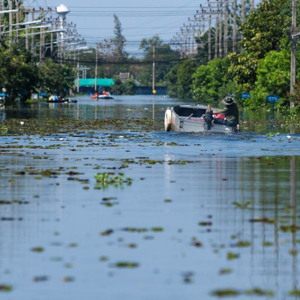 überflutete Straße