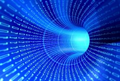 blauer 3d Tunnel im Internet