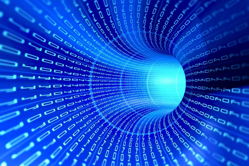 blauer 3d Tunnel im Internet