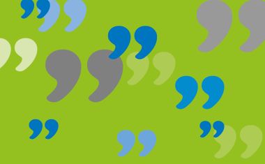 bunte Grafik mit Anführungszeichen