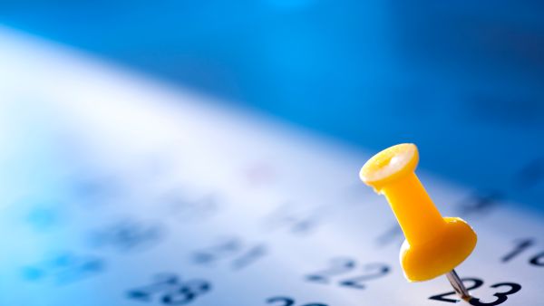 Stecknadel im Kalender